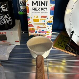 Mini Milk Pot with Wooden Handle